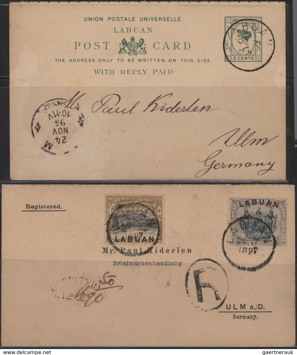 Labuan: 1880-1904: Mint And Used Collection Of More Than 250 Stamps Plus Four Covers And Postcards, - Otros & Sin Clasificación