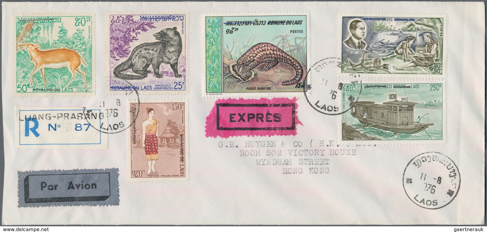 Laos: 1948/2001, holding of apprx. 228 covers incl. commercial and philatelic mail/f.d.c., many nice
