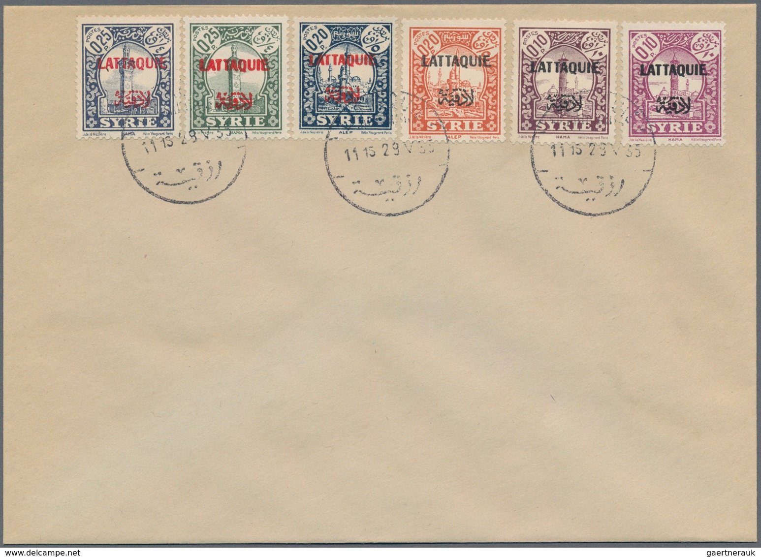 Latakia: 1924-35, Alaouites & Lattaquie 10 covers with complete set frankings (unadressed), fine gro