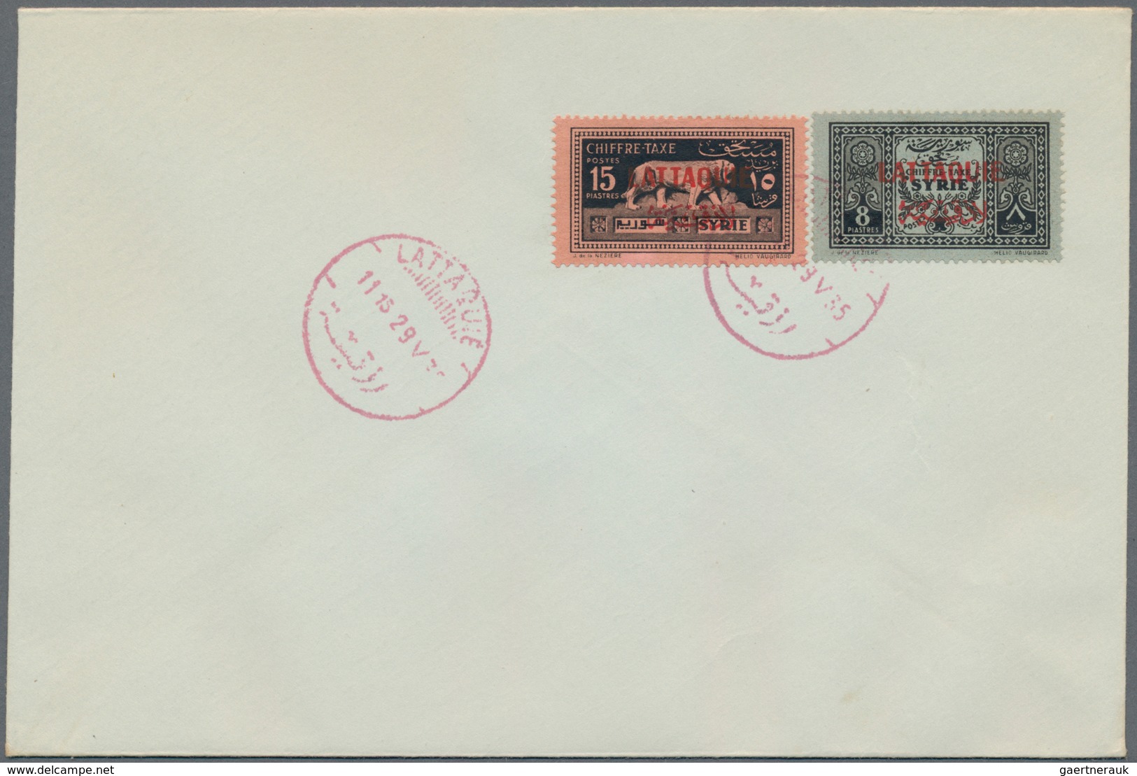 Latakia: 1924-35, Alaouites & Lattaquie 10 covers with complete set frankings (unadressed), fine gro