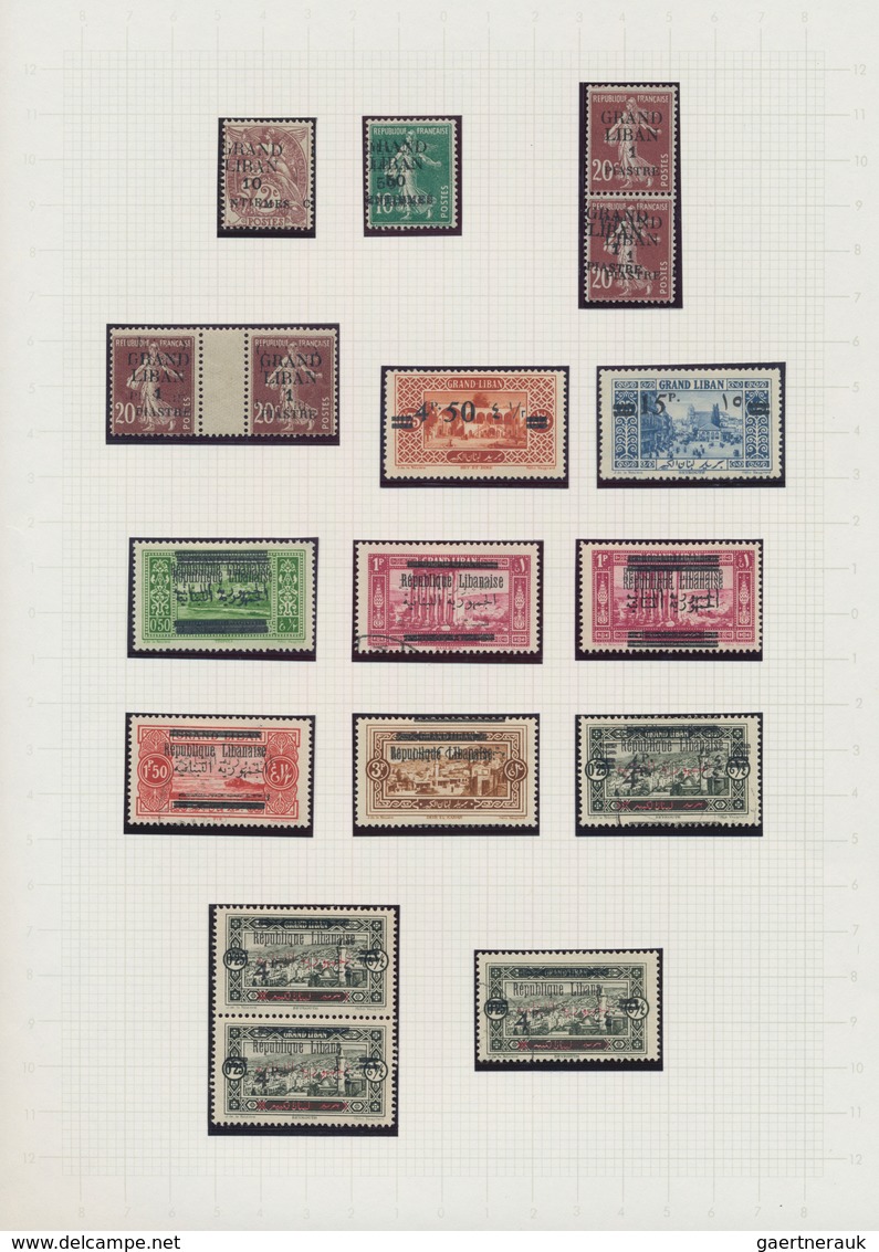 Libanon: 1924/1928, Mainly Mint Collection Of Overprint Varieties, Showing Maury No. 3 B, 5 C In Pai - Líbano