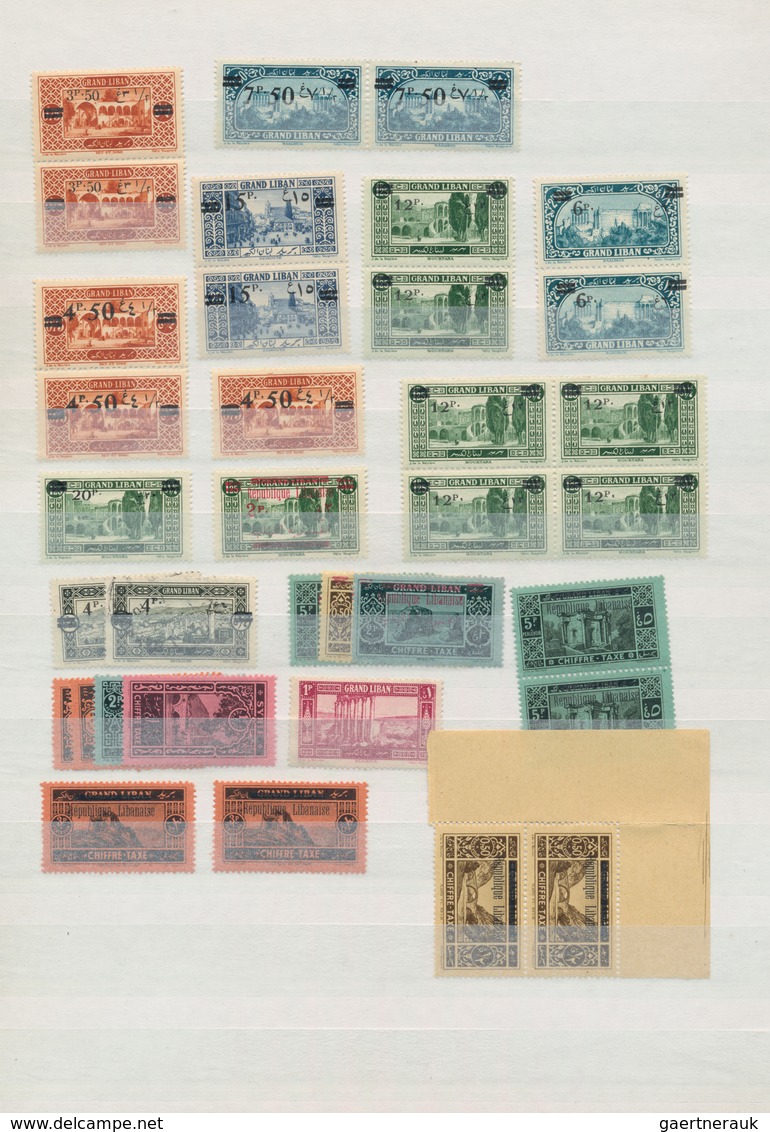 Libanon: 1924/1929, Almost Exclusively Mint Assortment Of Apprx. 116 Stamps On Stockpages, Comprisin - Liban