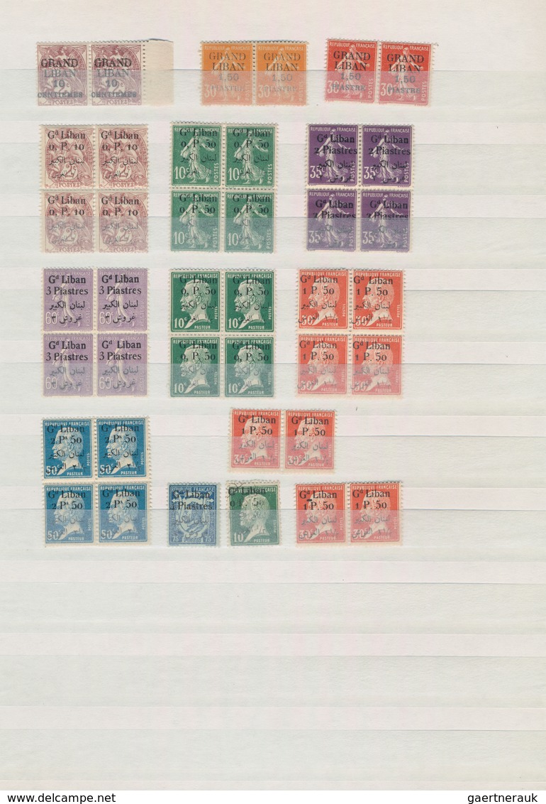 Libanon: 1924/1929, Almost Exclusively Mint Assortment Of Apprx. 116 Stamps On Stockpages, Comprisin - Liban