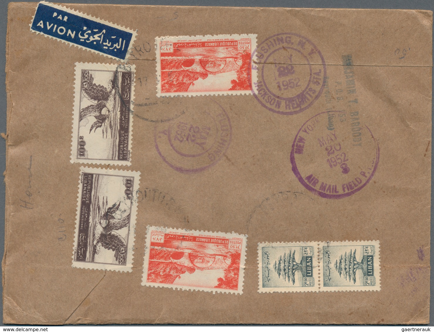 Libanon: 1924/1970 (ca.), mainly 1940s/1950s, assortment of apprx. 70 covers/cards (incl. a few Syri