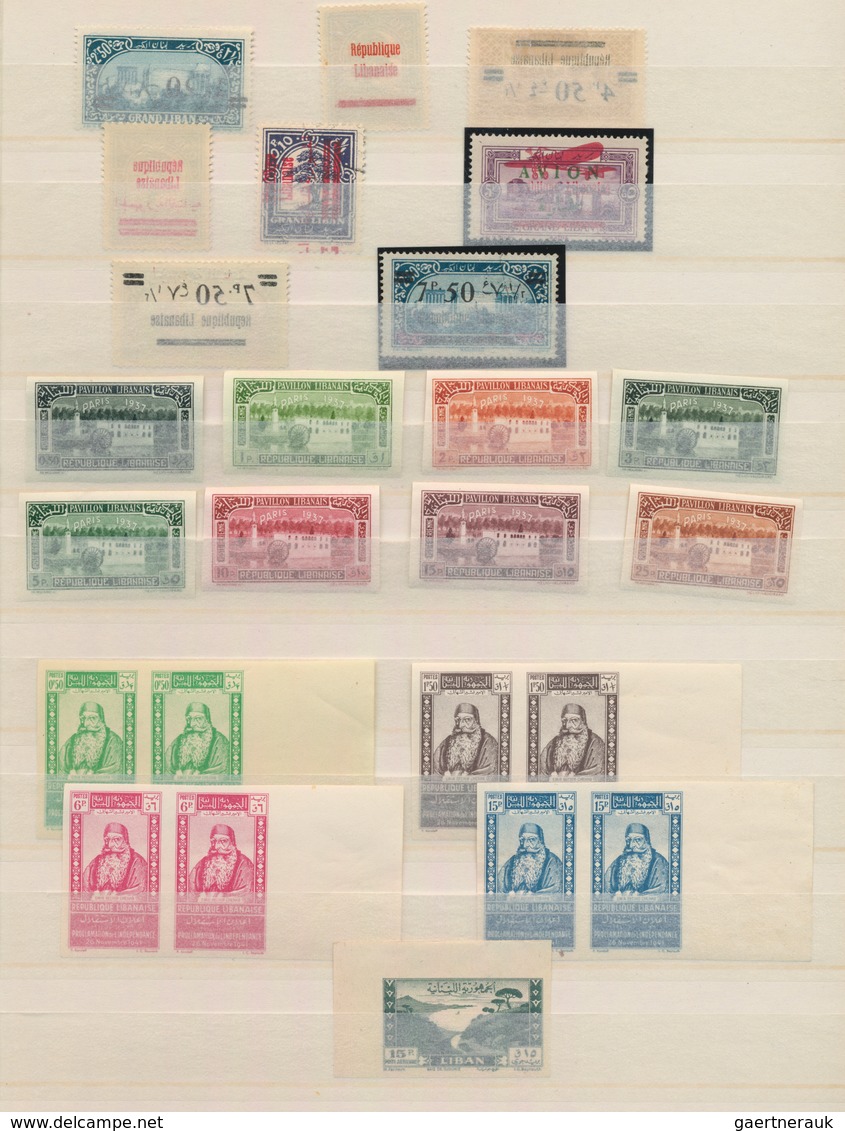 Libanon: 1926/1947, Mainly Mint Lot Of Varieties And Specialities, E.g. Mistakenly Overprinted Airma - Libanon