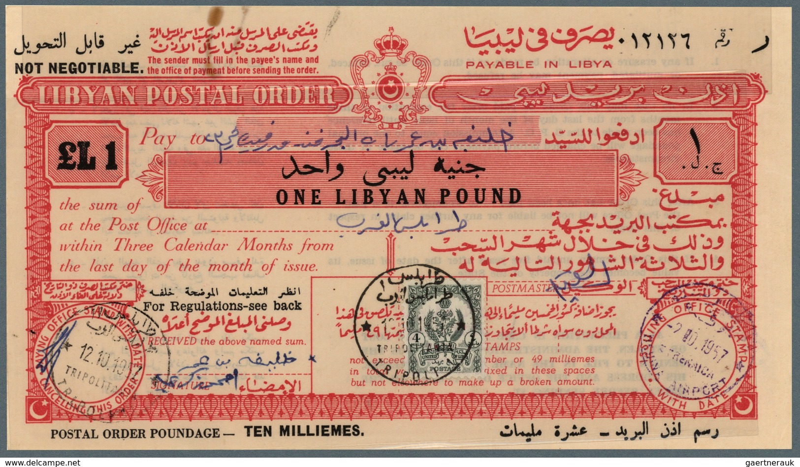 Libyen: 1957 - 1959, wonderful lot of Libyan postal stationerys - Postal Orders - from 100 milliemès