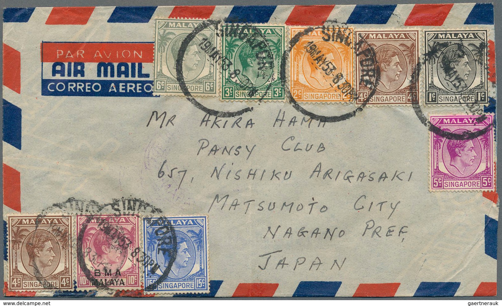 Malaiische Staaten: 1950's: Correspondence of about 120 covers from various P.O.'s of various Malays