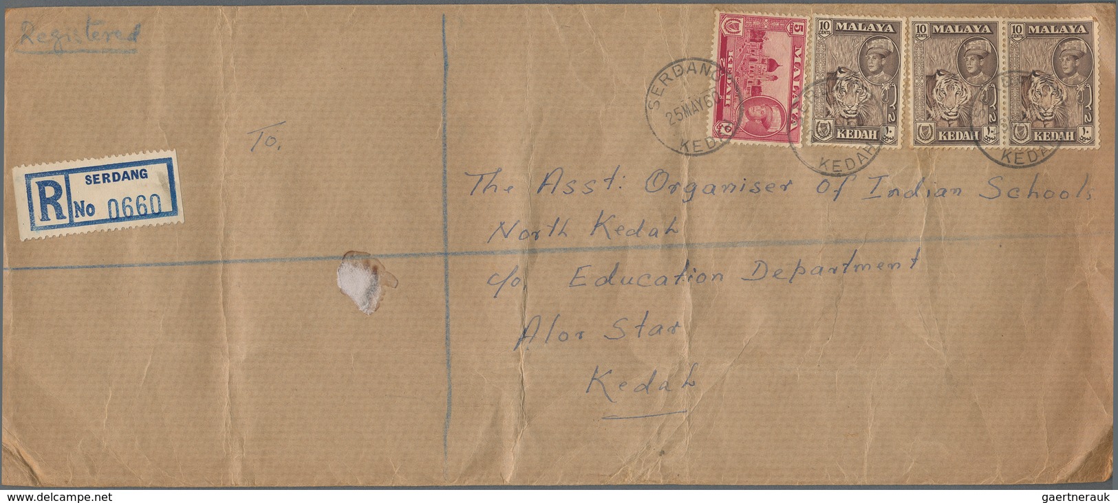 Malaiische Staaten: 1953/61 (ca.), 57 Registered Covers (inc. AR, Express) With Franks (almost Only - Federated Malay States