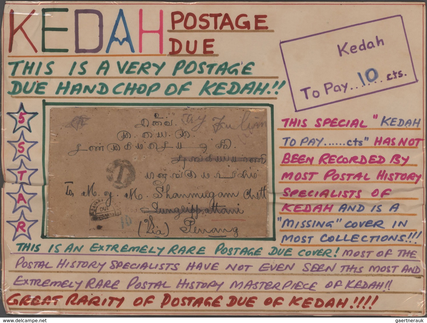 Malaiische Staaten - Kedah: 1920's Kedah POSTMARKS: Group Of 29 Covers With Various Postmarks From B - Kedah