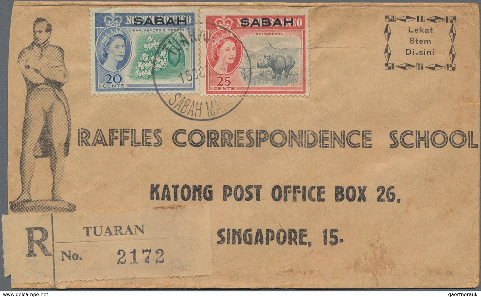 Malaiische Staaten - Sabah: 1964 Ab, Accumulation From 63 Covers, Almost All From Small Villages, Es - Sabah