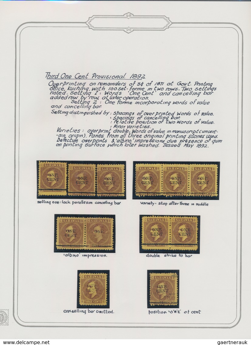 Malaiische Staaten - Sarawak: 1869-1965: Very specialized collection of mint and used stamps, proofs