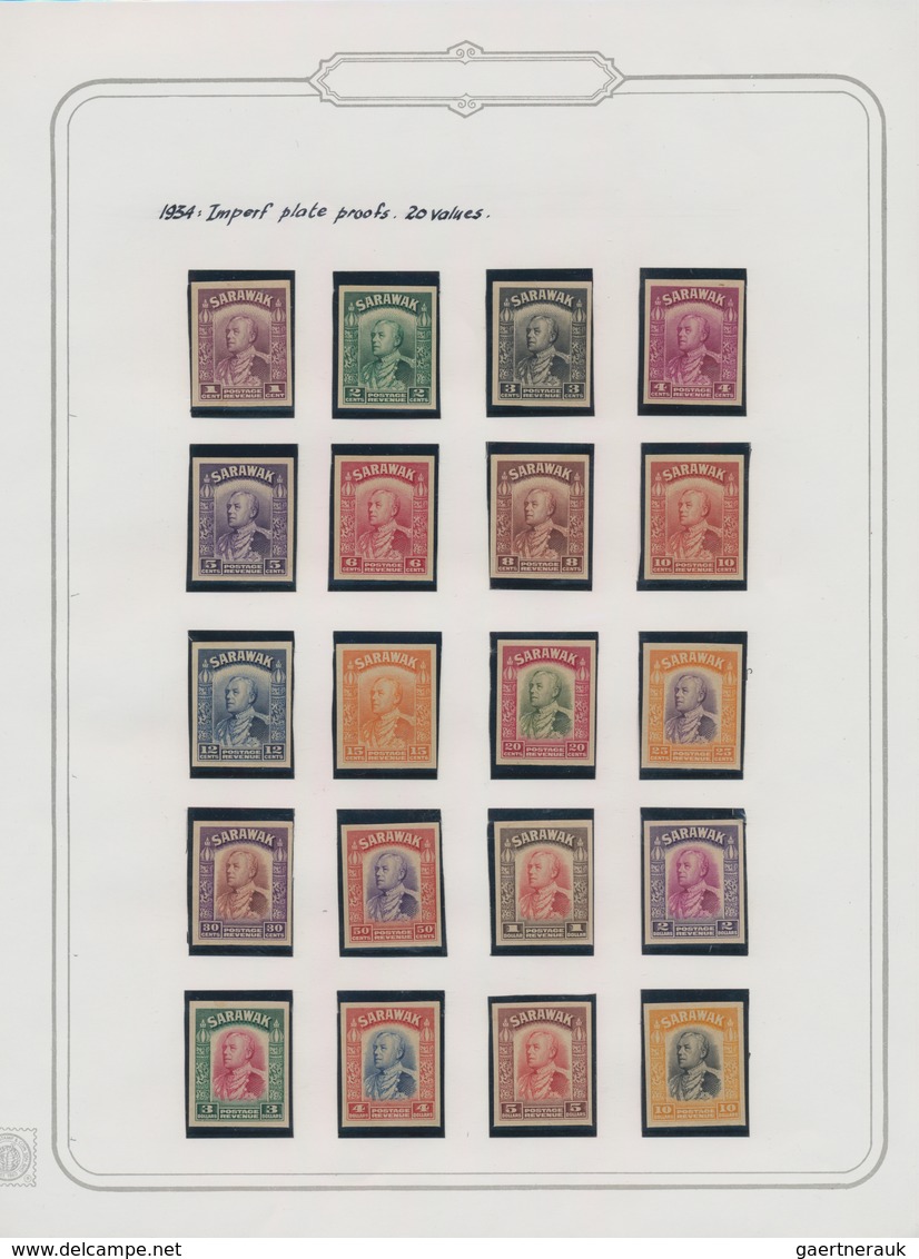 Malaiische Staaten - Sarawak: 1869-1965: Very specialized collection of mint and used stamps, proofs