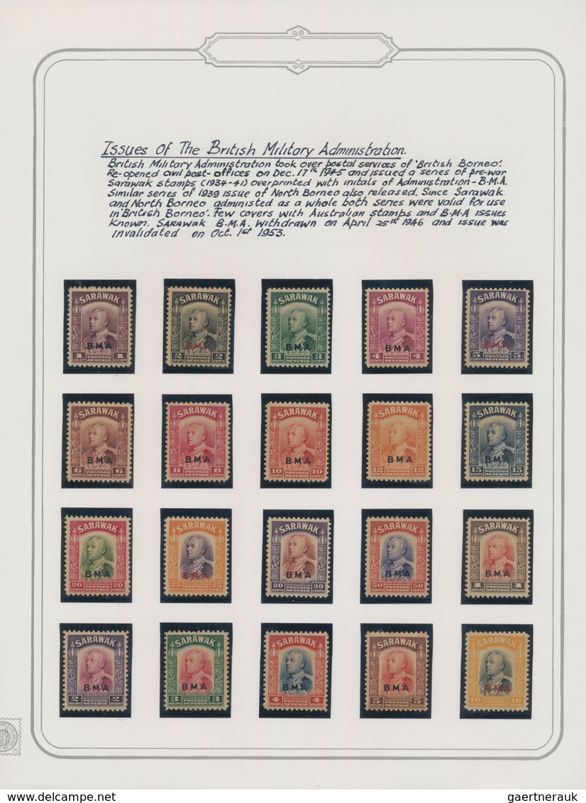 Malaiische Staaten - Sarawak: 1869-1965: Very specialized collection of mint and used stamps, proofs