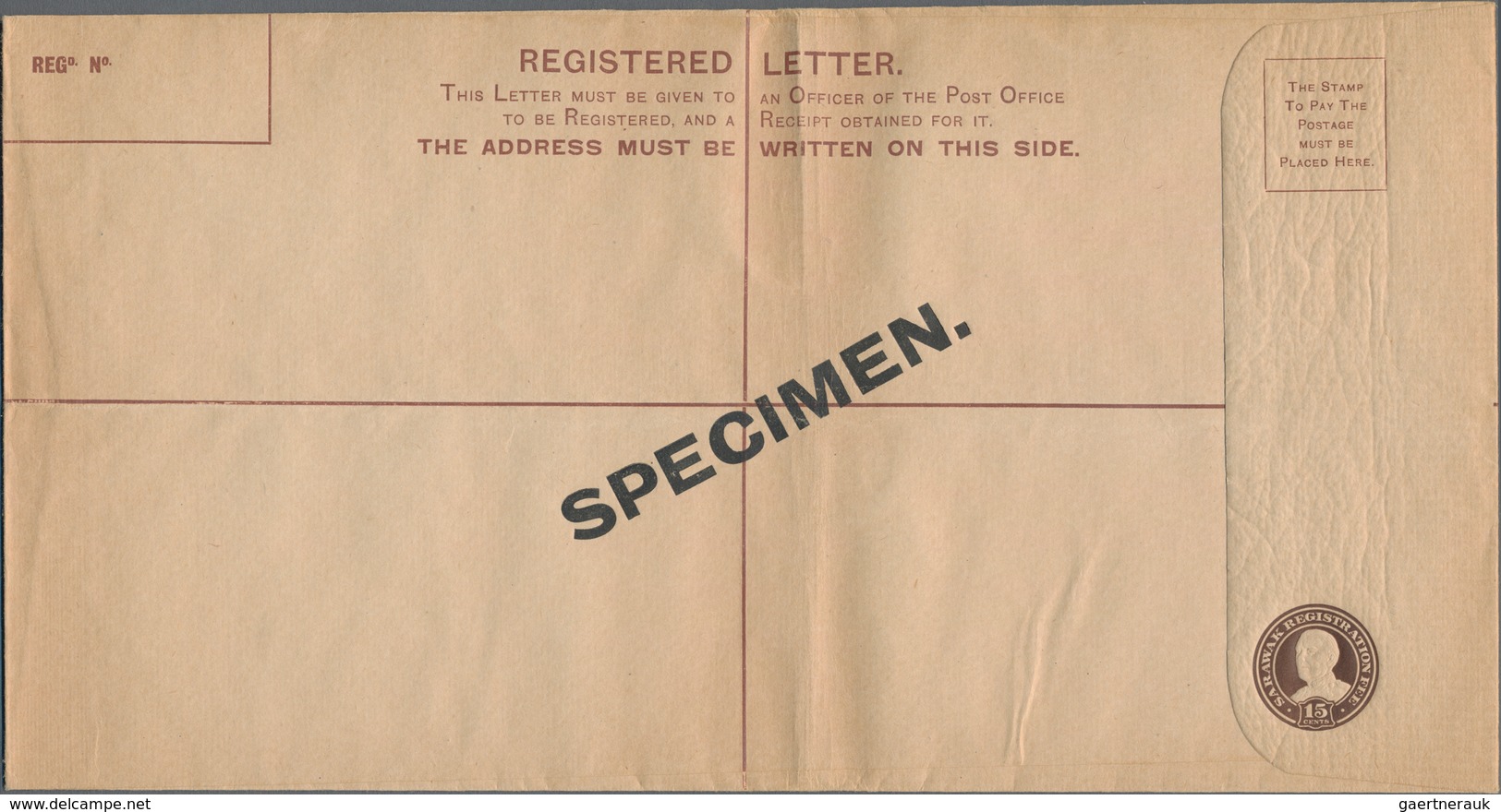 Malaiische Staaten - Sarawak: 1931, Registration Envelope 15 C. Brown (3) In All Three Sizes, The La - Autres & Non Classés