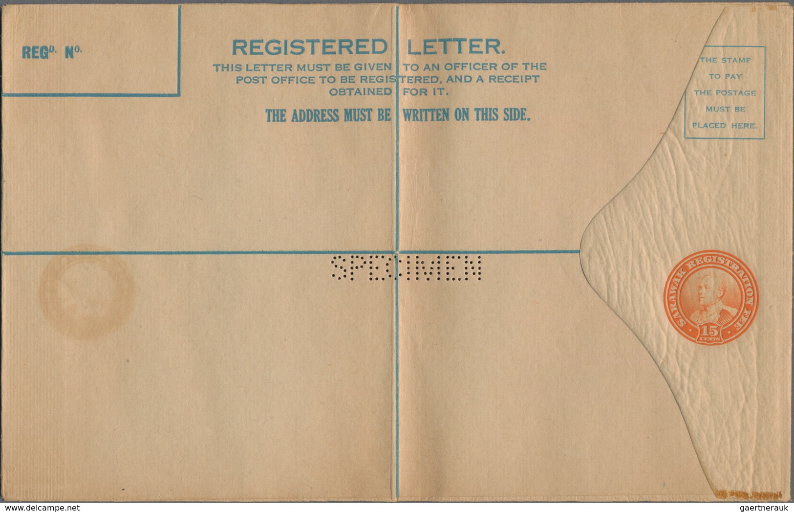 Malaiische Staaten - Sarawak: 1931, Registration Envelope 15 C. Orange (3) In All Three Sizes, Perfi - Otros & Sin Clasificación