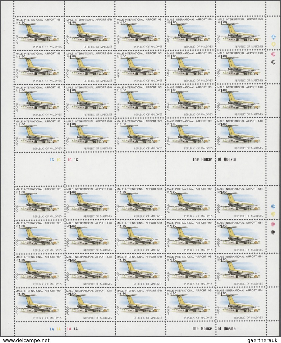 Malediven: 1980/1981, Nice Lot Of Mint Never Hinged Full Sheets, Part Sheets, Souvenier Sheets And M - Maldivas (1965-...)