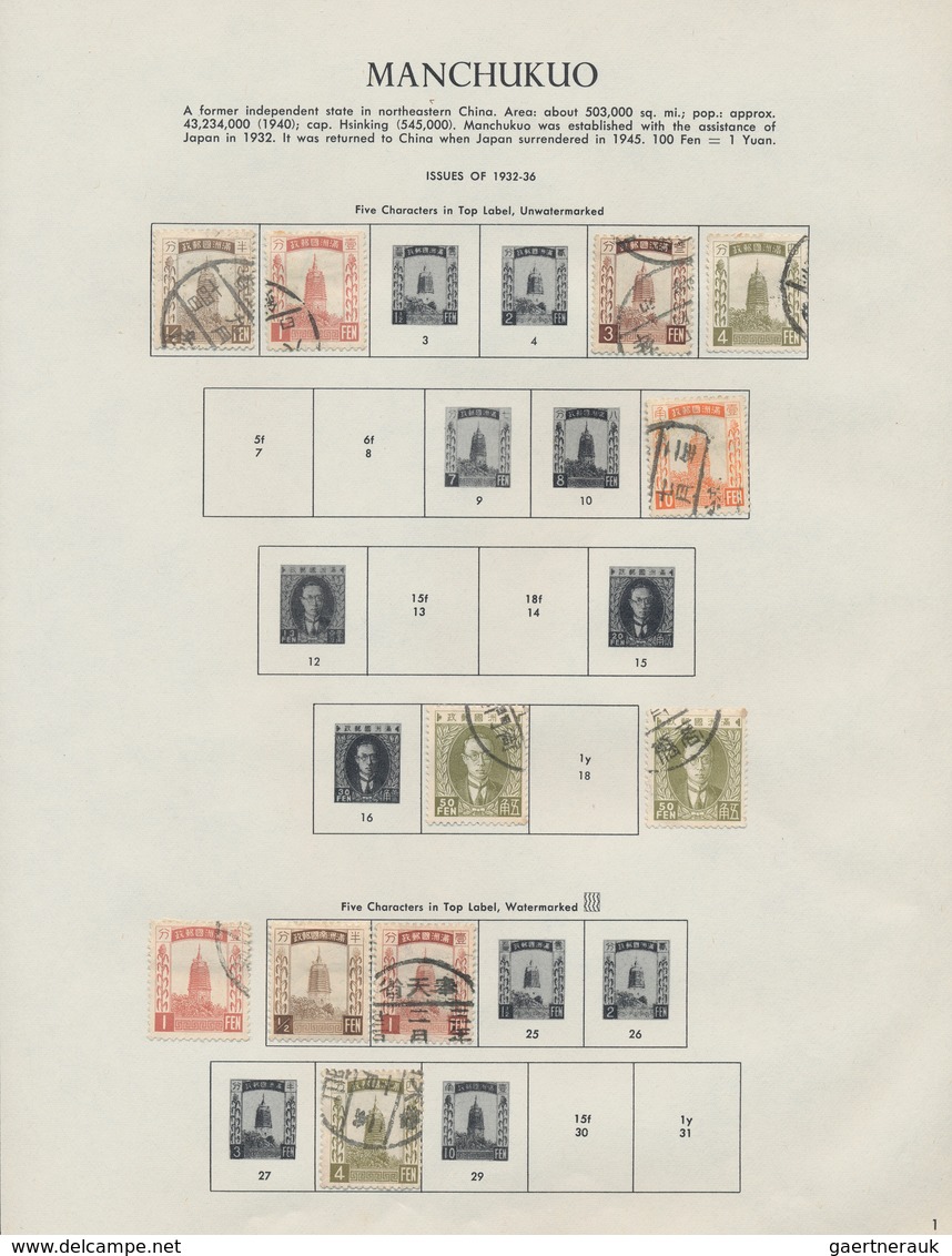 Mandschuko (Manchuko): 1932/45, Mint And Used On Minkus Pages. - 1932-45 Manchuria (Manchukuo)