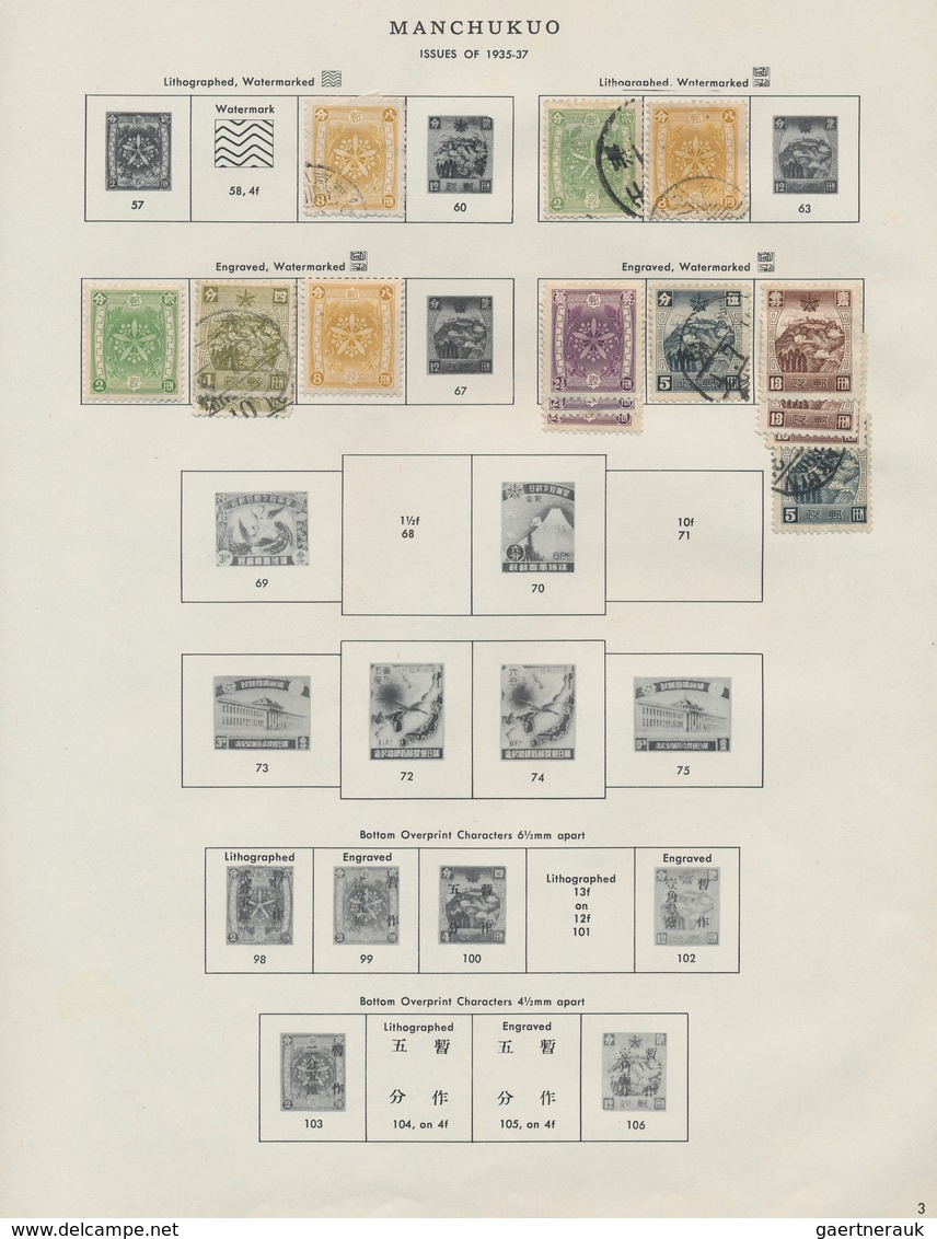 Mandschuko (Manchuko): 1932/45, Mint And Used On Minkus Pages. - 1932-45  Mandschurei (Mandschukuo)