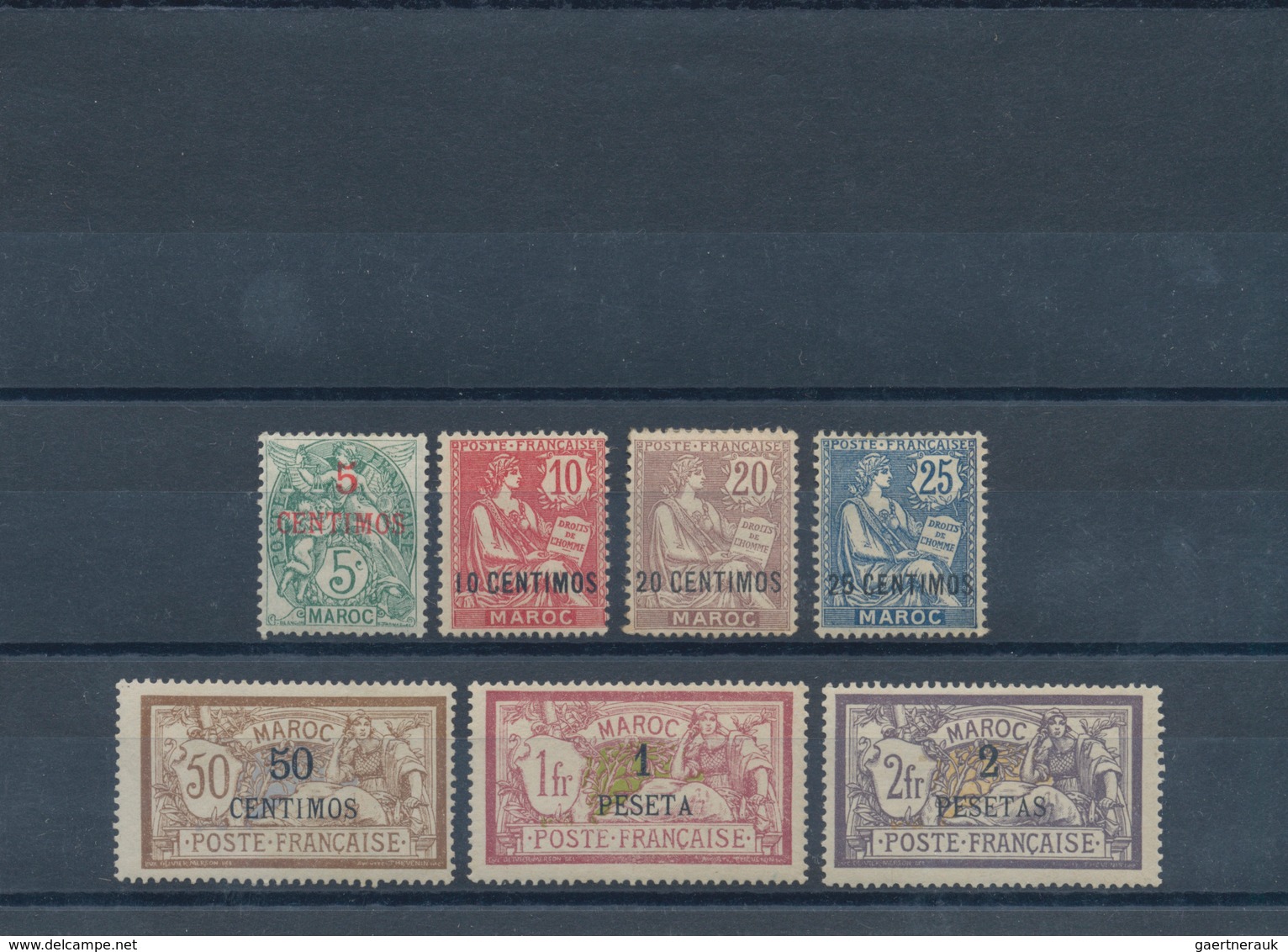 Marokko: 1902/1917, Assortment Incl. Locals (two Fronts), Better Overprints Maury Nos. 14/20 Mint Or - Briefe U. Dokumente