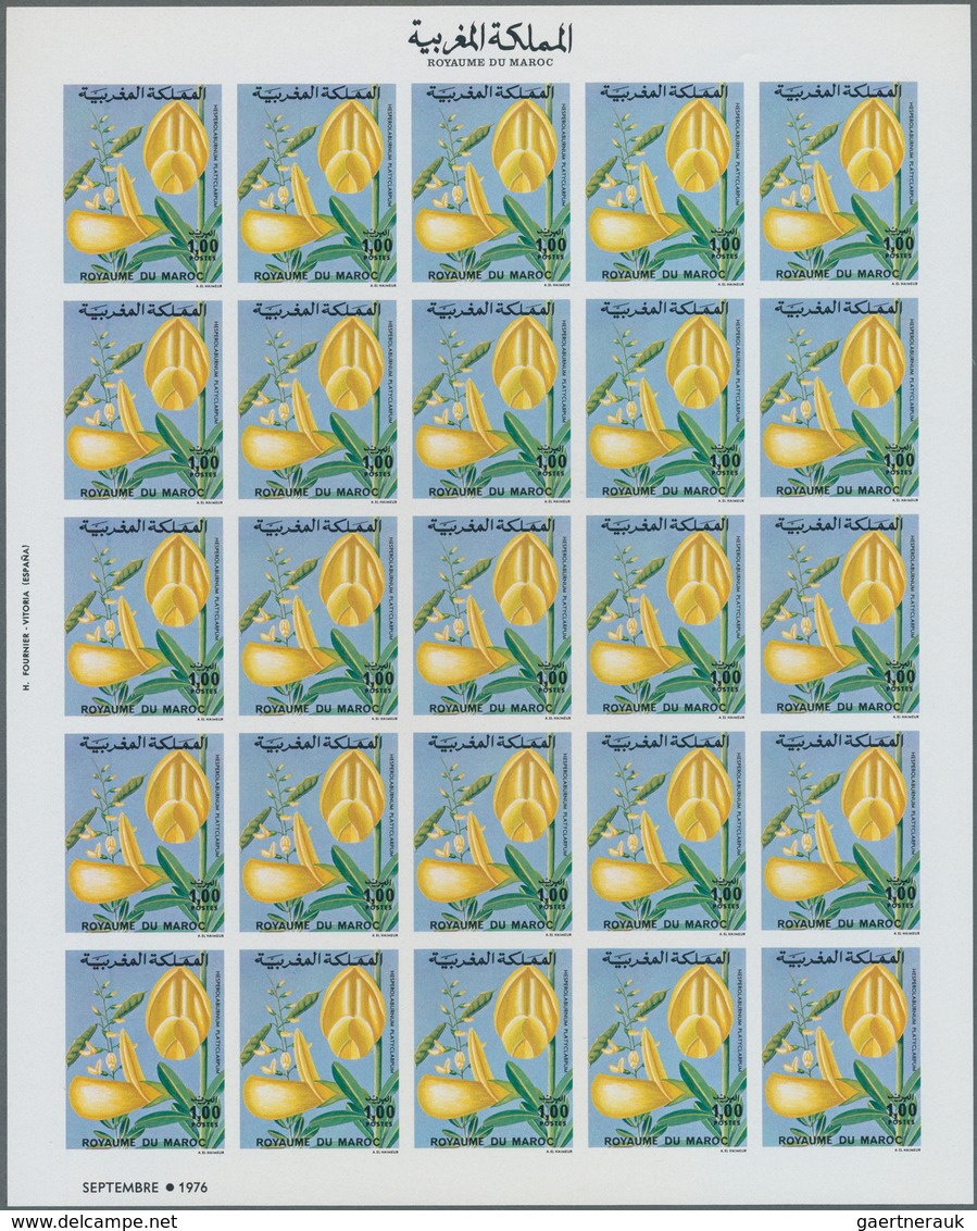 Marokko: 1973/1977, U/m Accumulation Of Apprx. 740 IMPERFORATE Stamps, All Of Them Within Units Incl - Briefe U. Dokumente