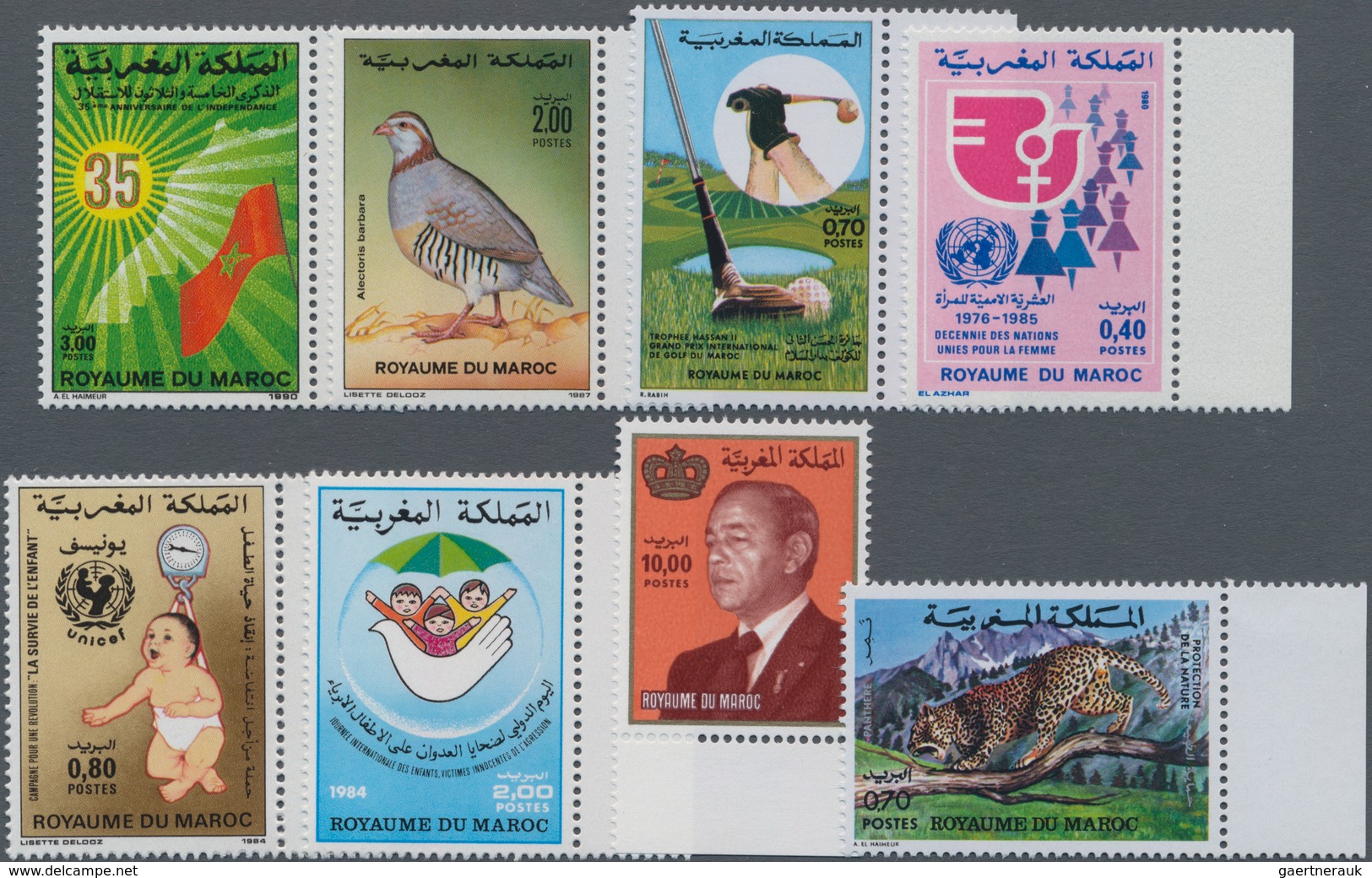 Marokko: 1974/1990, Accumulation With Single Stamps Or Complete Sets Some In Larger Quantities And I - Cartas & Documentos