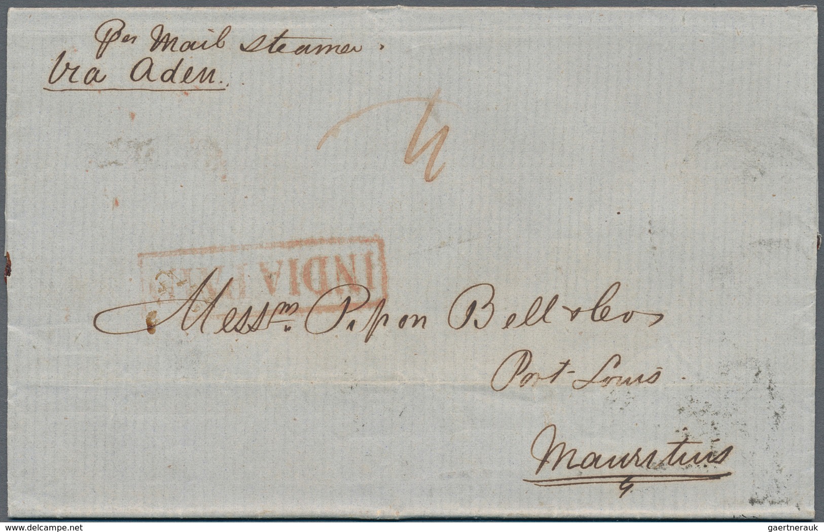 Mauritius: 1841/1860, INCOMING MAIL, 14 Mostly Stampless Letters From India Addressed To Mauritius. - Mauricio (...-1967)