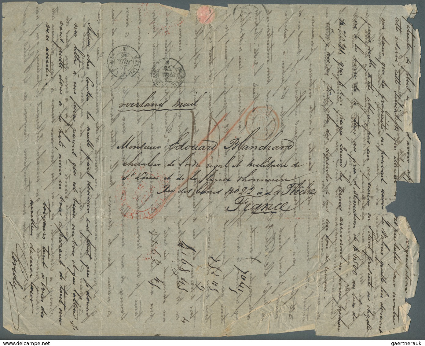 Mauritius: 1844/57 (ca.) A scarce correspondance with ca. 32 stampless entire letters from a sender,