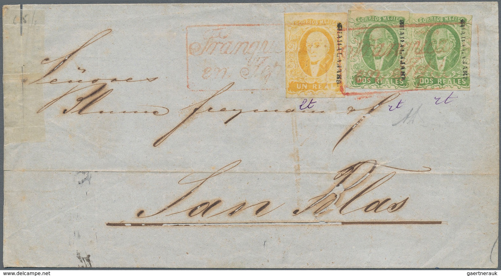 Mexiko: 1857/1868, HIDALGO With/without Overprint, Group Of Eight Lettersheets With Attractive Frank - Mexiko