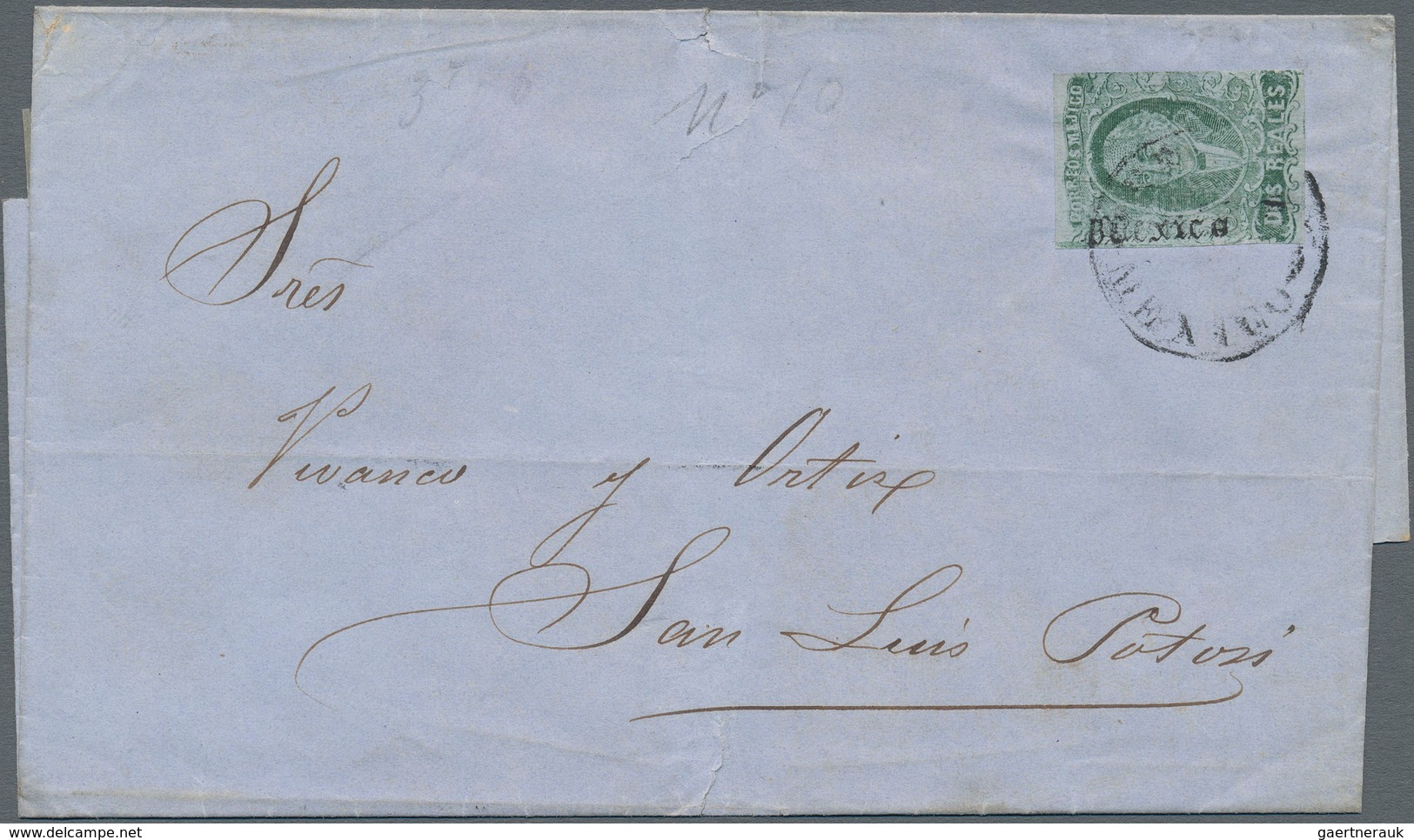 Mexiko: 1857/1868, HIDALGO with/without overprint, group of eight lettersheets with attractive frank