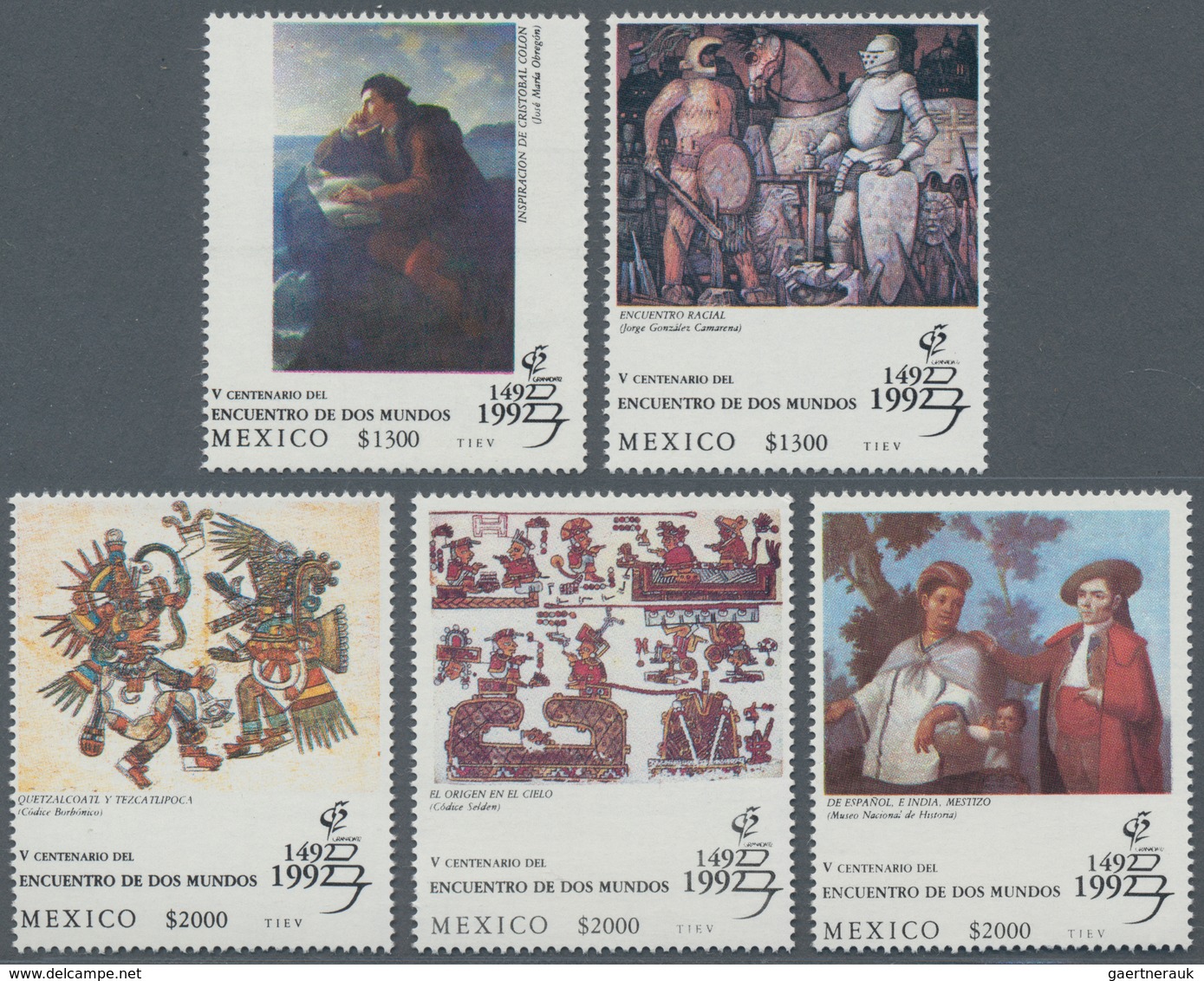 Mexiko: 1992, International Stamp Exhibition In Granada ‚500 Years Meeting Of Two Cultures‘ (illustr - México