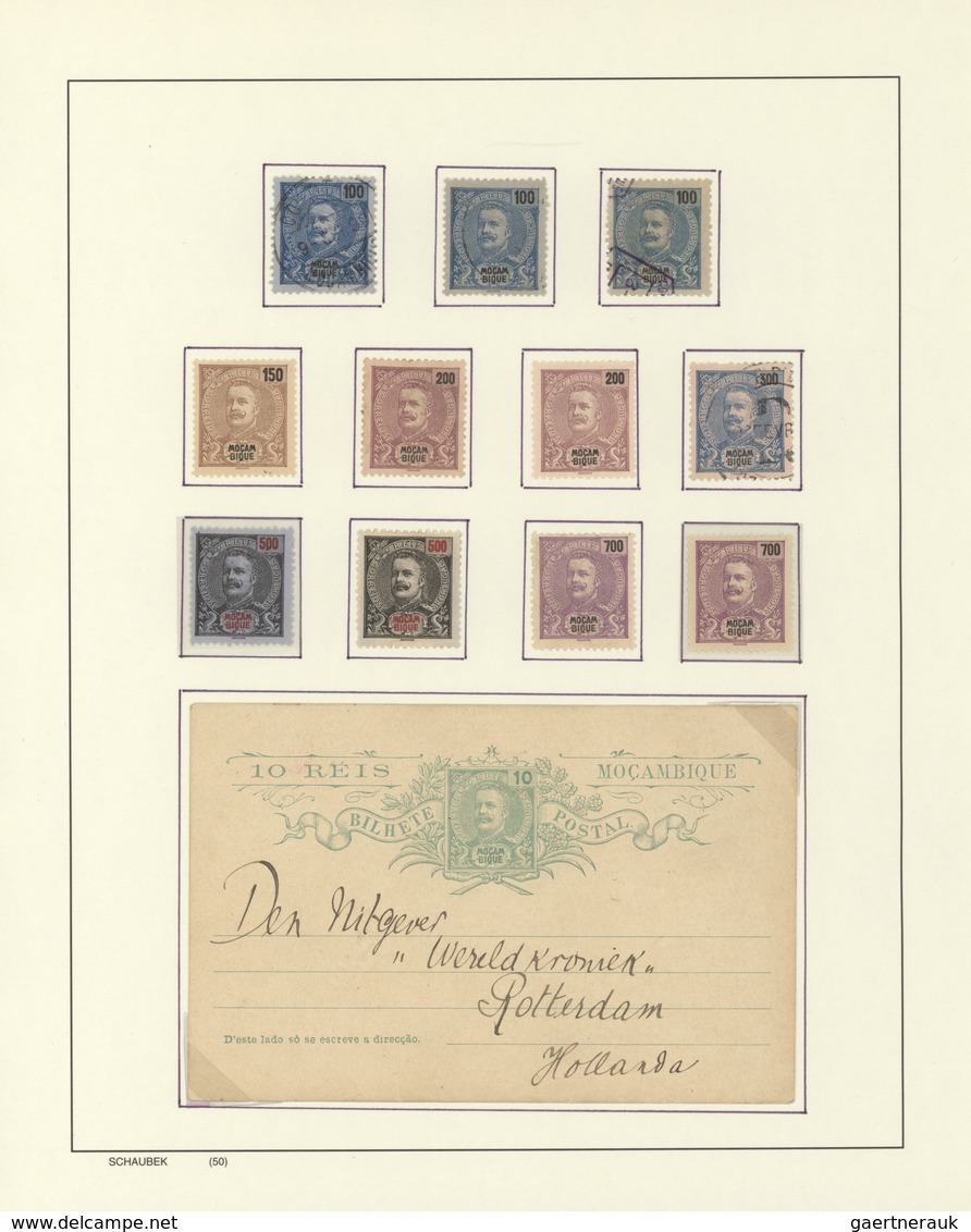 Mocambique: 1876/1975, comprehensive mint and used collection on album pages in a Schaubek binder, w