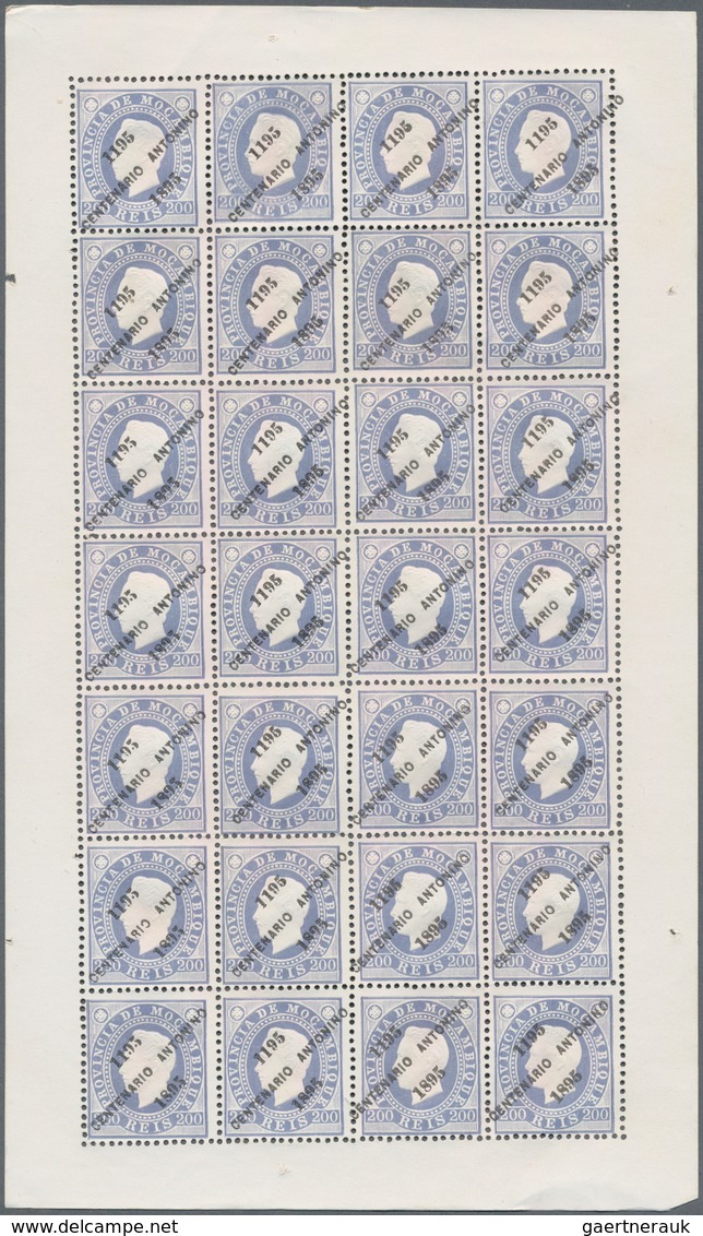 Mocambique: 1895, '700th Birthday Of Antonio Of Padova' King Luis I. Stamps With Diagonal Opt. '1195 - Mozambique