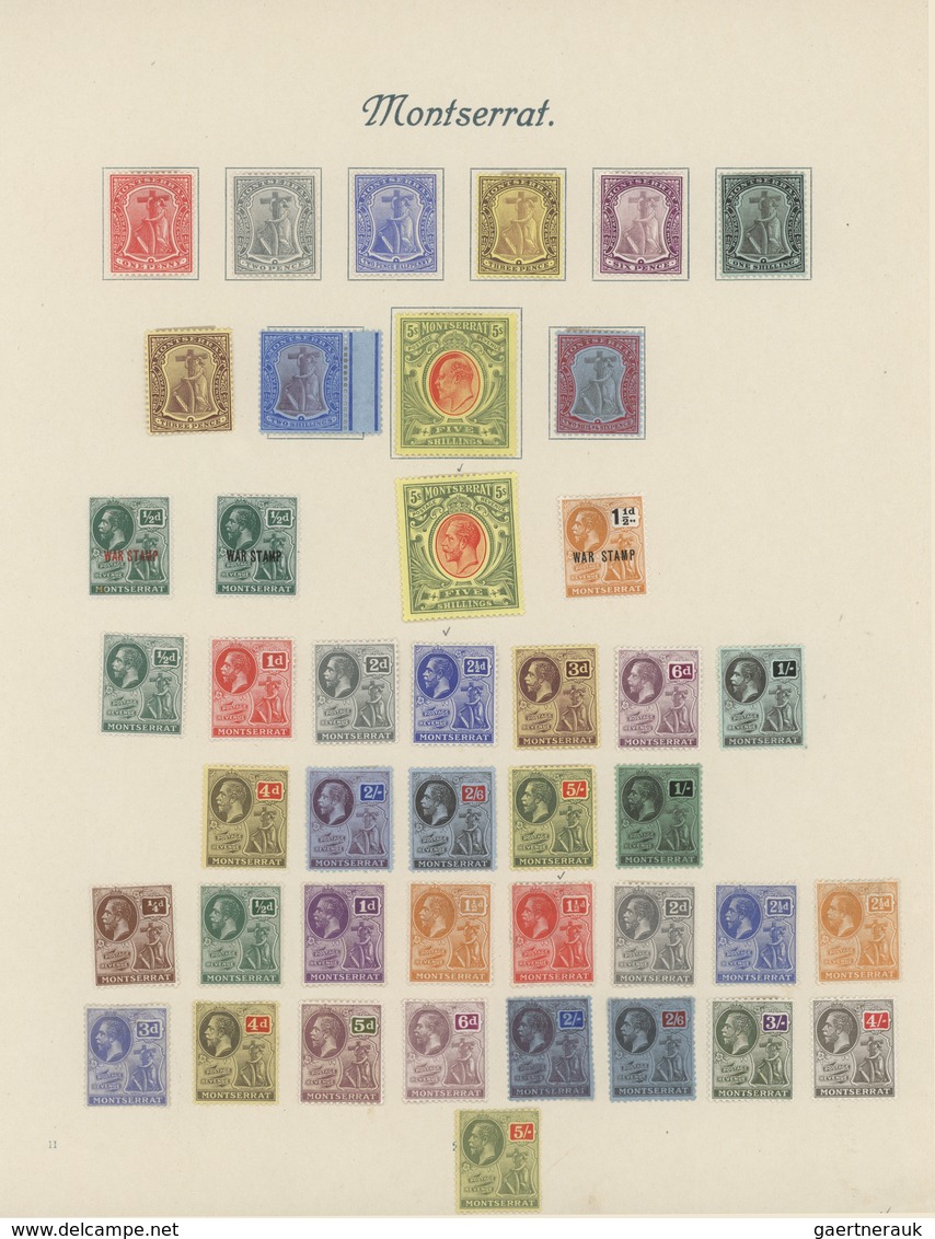 Montserrat: 1876-1930, Collection On Two Album Leaves Starting QV Antigua Overprinted Issue, 1903 Co - Altri & Non Classificati