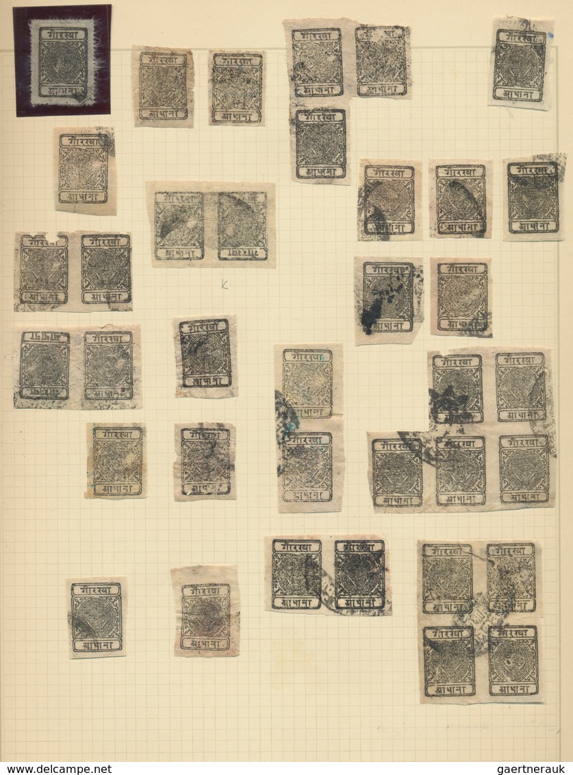 Nepal: 1881-1990, Collection Of Mint And Used Stamps And Few Covers/FDCs, With 53 Stamps Of First De - Népal