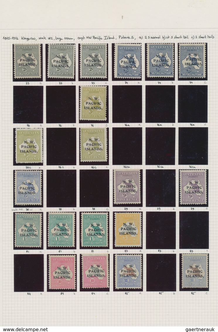 Neuguinea - N.W. Pacific Islands: 1915-23, Collection Of "N.W. PACIFIC ISLANDS" On Six Album Pages M - Papua-Neuguinea