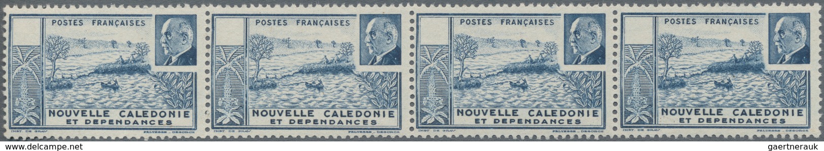 Neukaledonien: 1941, Marshall Petain (2.50fr.) Blue WITHOUT DENOMINATION In An Investment Lot With A - Lettres & Documents