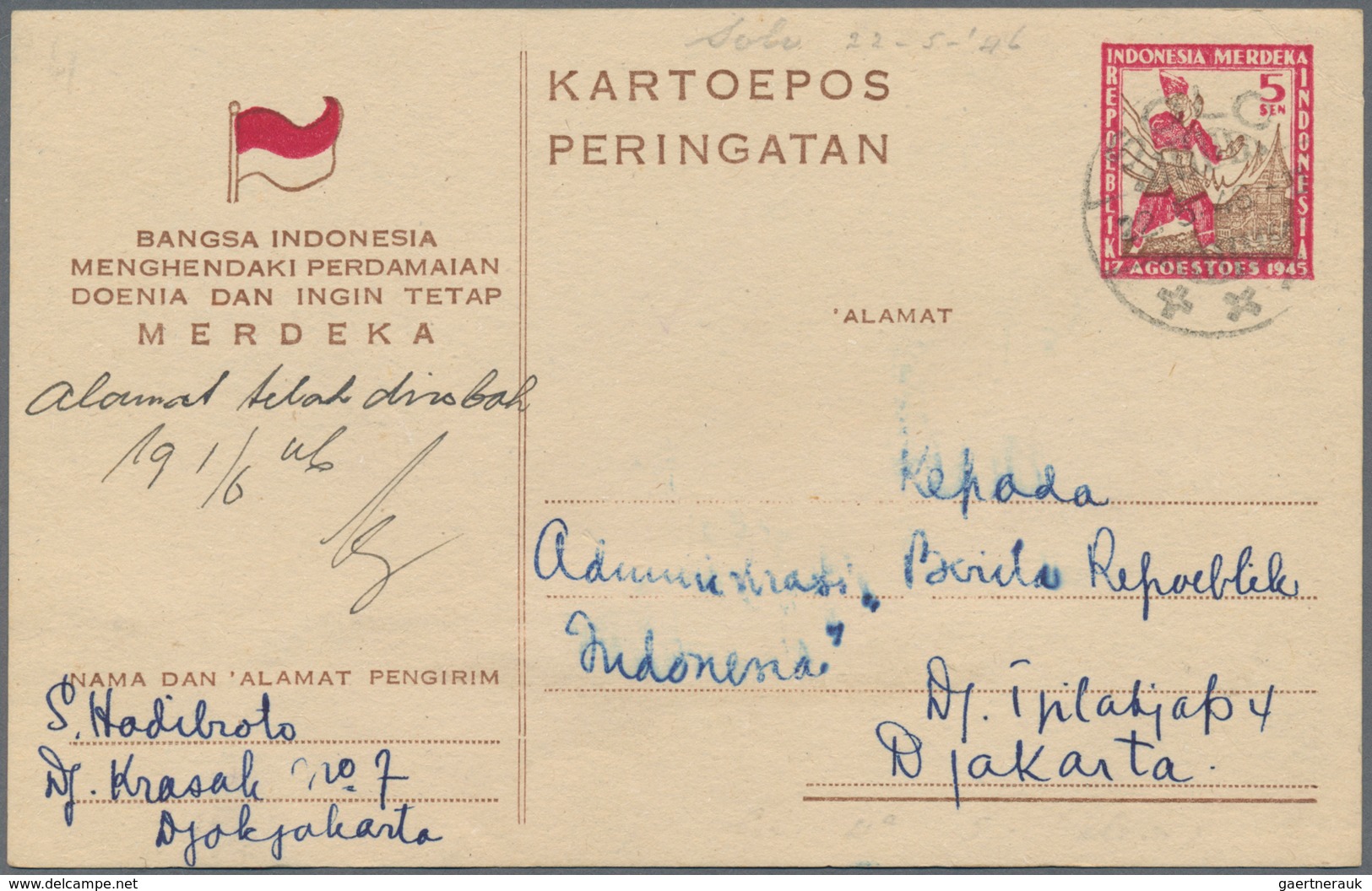 Niederländisch-Indien: 1941/1948, Very Useful Lot Of 20 Covers And Cards Containing 15 From The Time - Indes Néerlandaises