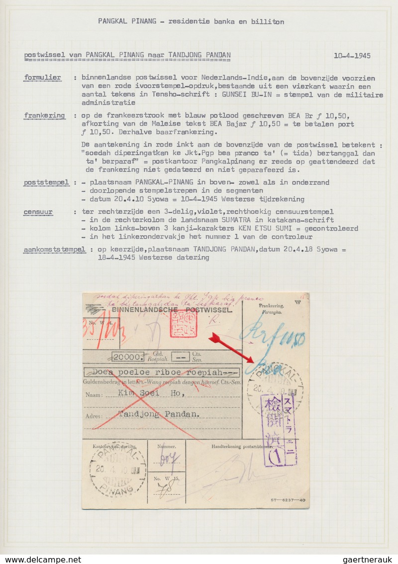 Niederländisch-Indien: 1945, Five Postal Money Orders From The Time Of The Japanese Occupation Short - Niederländisch-Indien