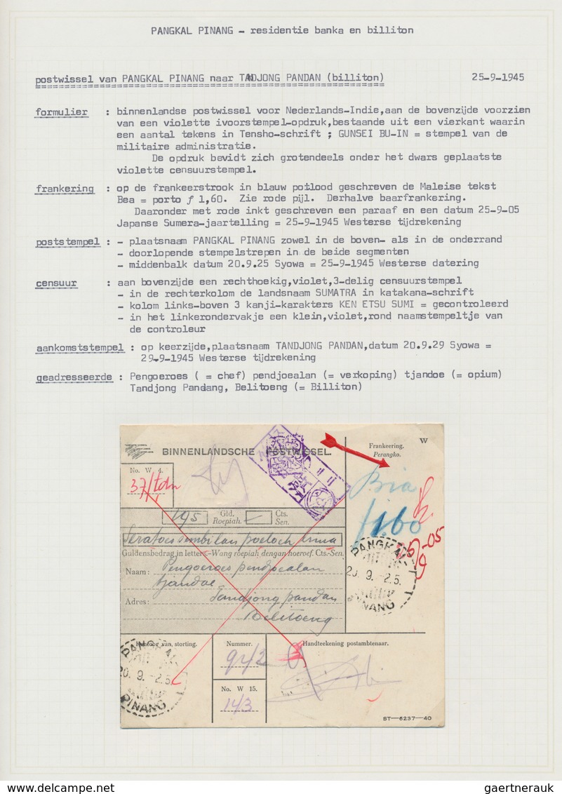 Niederländisch-Indien: 1945, Five Postal Money Orders From The Time Of The Japanese Occupation Short - Niederländisch-Indien