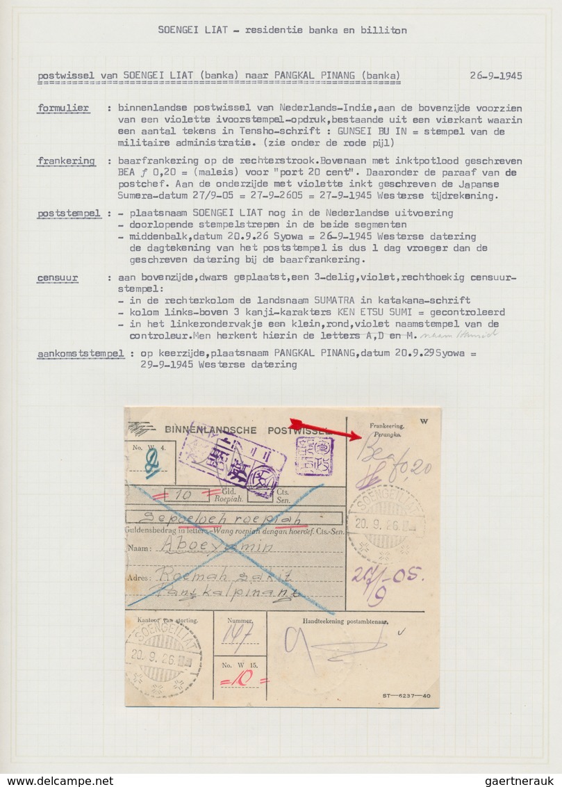 Niederländisch-Indien: 1945, Five Postal Money Orders From The Time Of The Japanese Occupation Short - Niederländisch-Indien