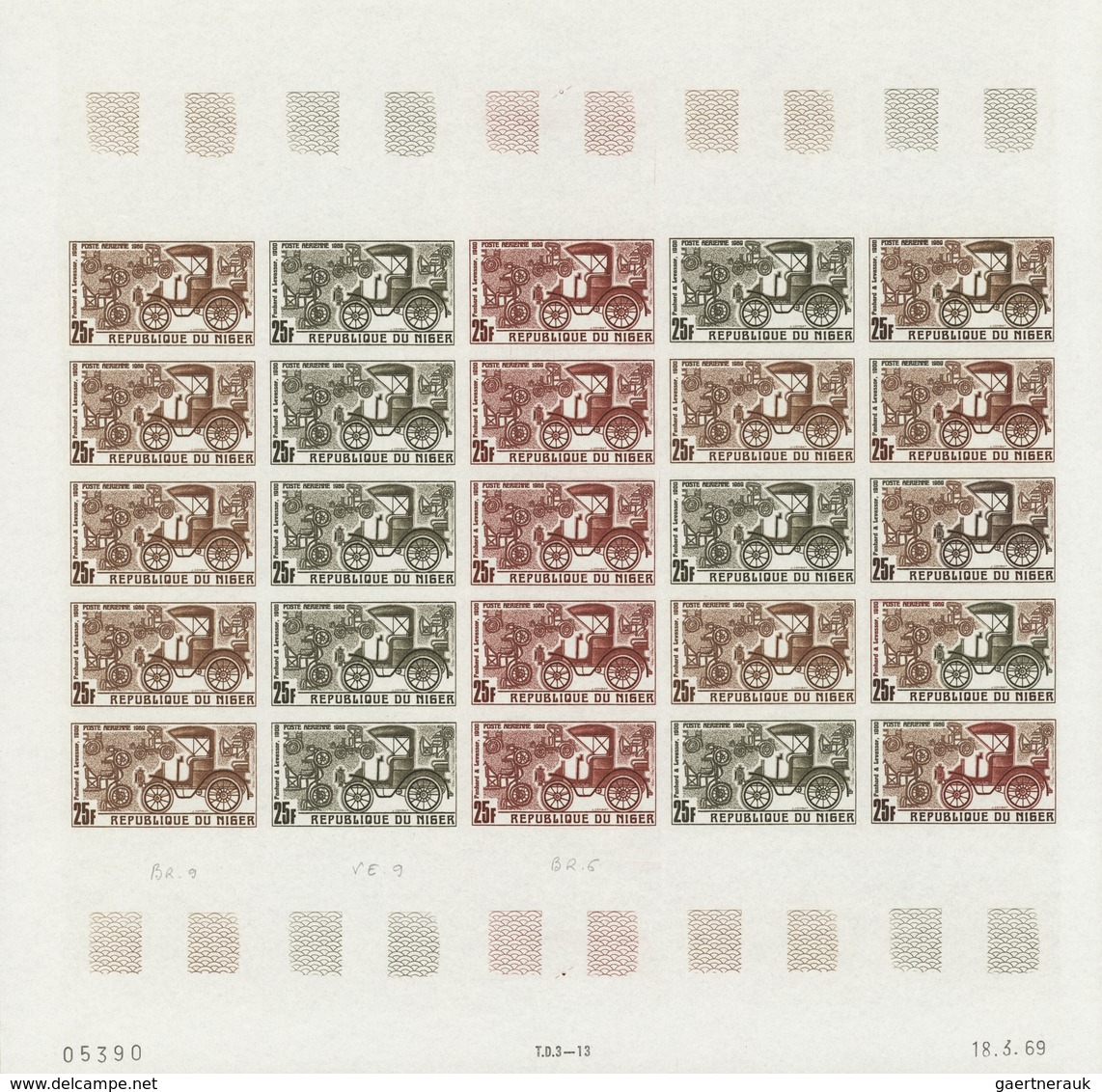 Niger: 1969/1978, IMPERFORATE COLOUR PROOFS, MNH Collection Of 105 Complete Sheets (=2.245 Proofs), - Nuevos