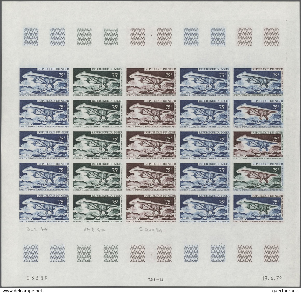 Niger: 1969/1978, IMPERFORATE COLOUR PROOFS, MNH collection of 105 complete sheets (=2.245 proofs),