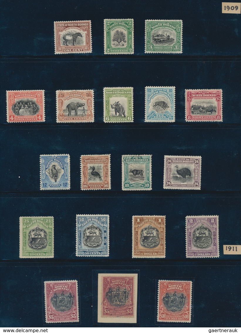 Nordborneo: 1883-1947: Mint And Used Collection Plus Covers And Postal Stationery Items On Stock Pag - North Borneo (...-1963)
