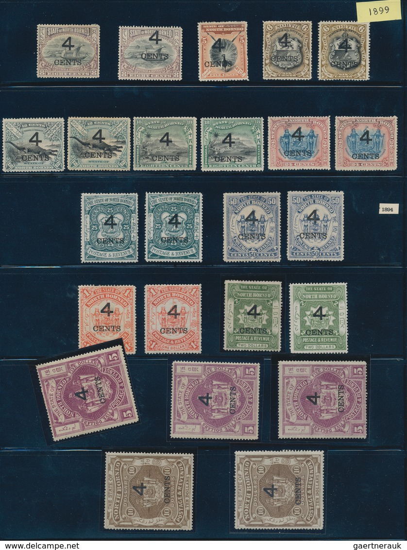 Nordborneo: 1883-1947: Mint And Used Collection Plus Covers And Postal Stationery Items On Stock Pag - Borneo Septentrional (...-1963)