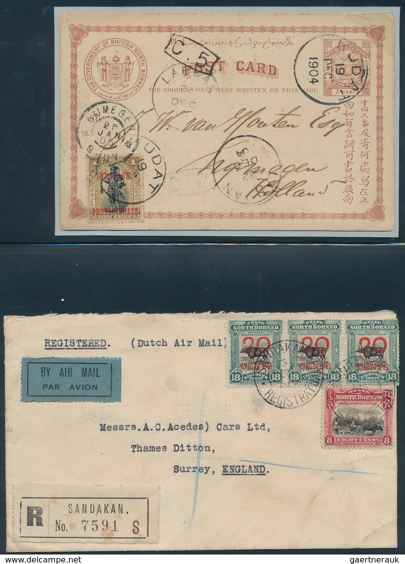 Nordborneo: 1883-1947: Mint and used collection plus covers and postal stationery items on stock pag