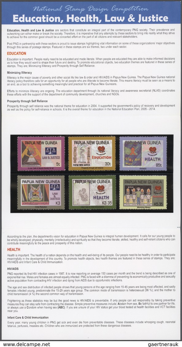 Papua Neuguinea: 1996/2008 Huge stock of so-called PNG STAMP PACKS, each containing a complete stamp