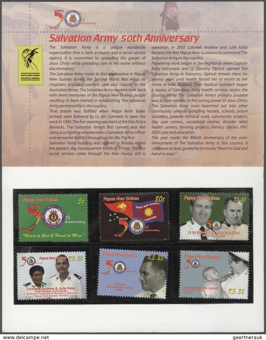 Papua Neuguinea: 1996/2008 Huge stock of so-called PNG STAMP PACKS, each containing a complete stamp