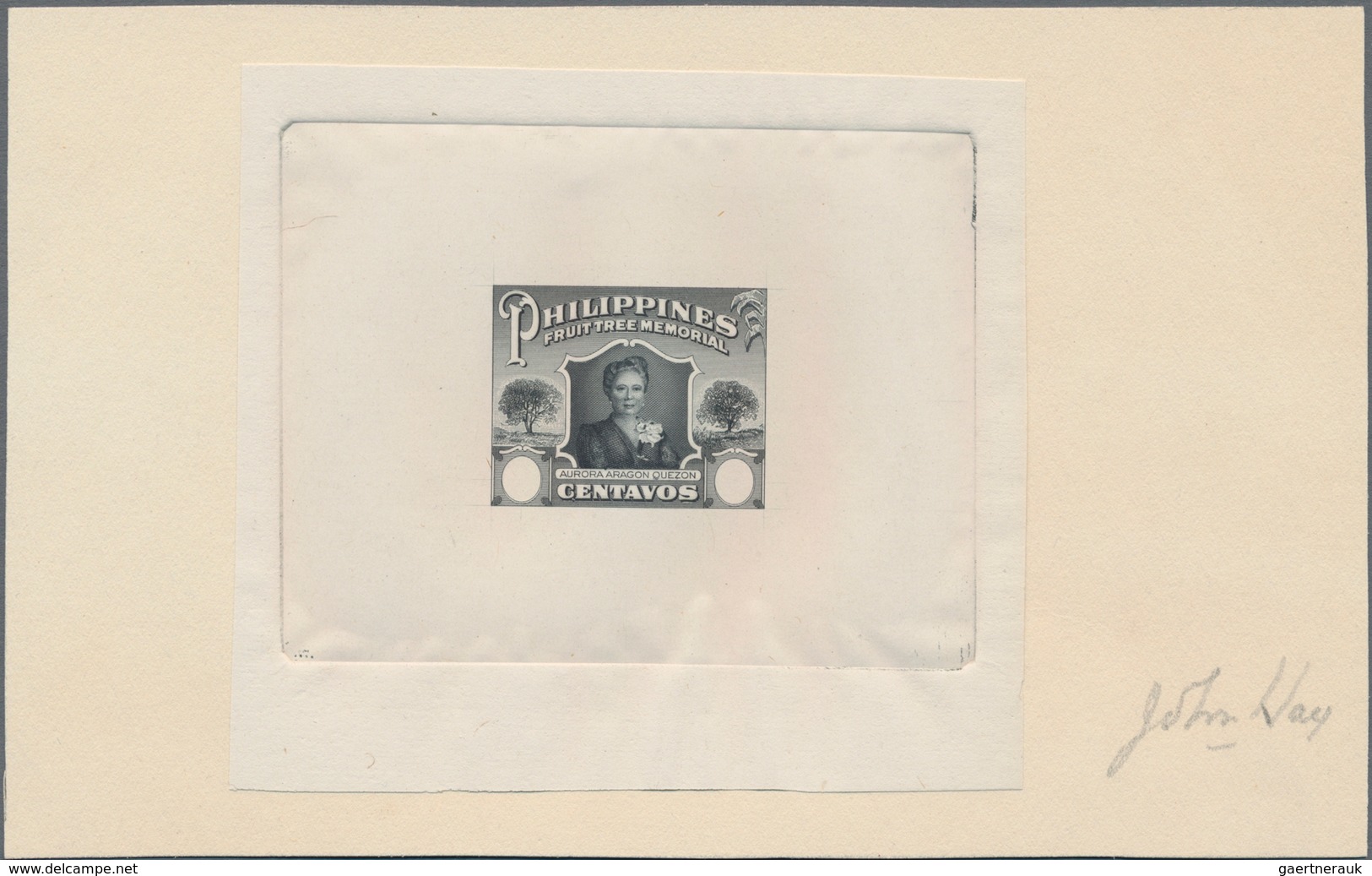 Philippinen: 1952, Fruit Tree Memorial "Aurora A. Quezon", Group Of Four ABN Single Die Proofs (thre - Filipinas