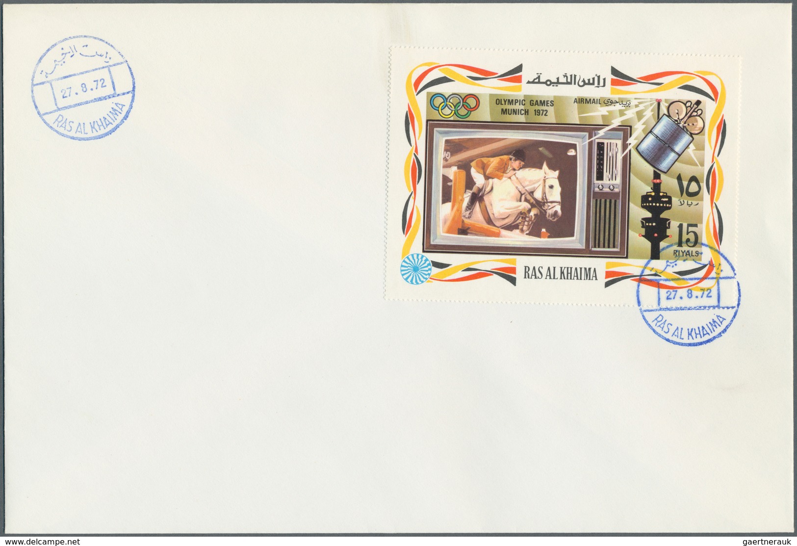 Ras al Khaima: 1969/1972, assortment incl. 23 covers (unaddressed envelopes resp. registered covers)