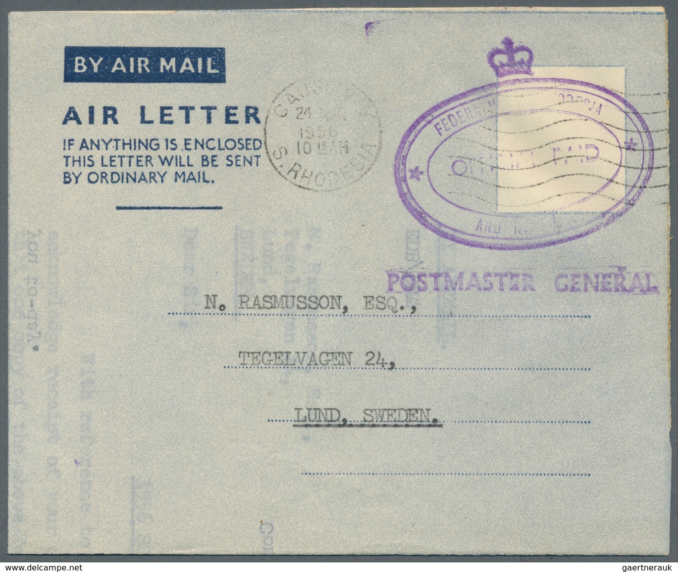 Rhodesien: 1956/1973 (ca.), AEROGRAMMES: Accumulation With 25 Used/CTO Airletters And Aerogrammes Wi - Autres & Non Classés